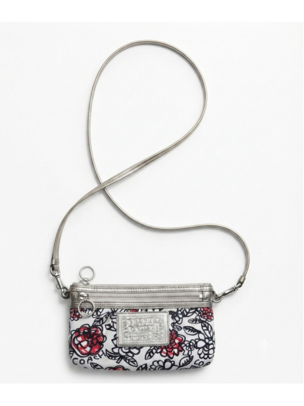 Vintage Coach Poppy Graffiti Floral Crossbody black pink small handbag (2010)